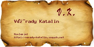 Várady Katalin névjegykártya